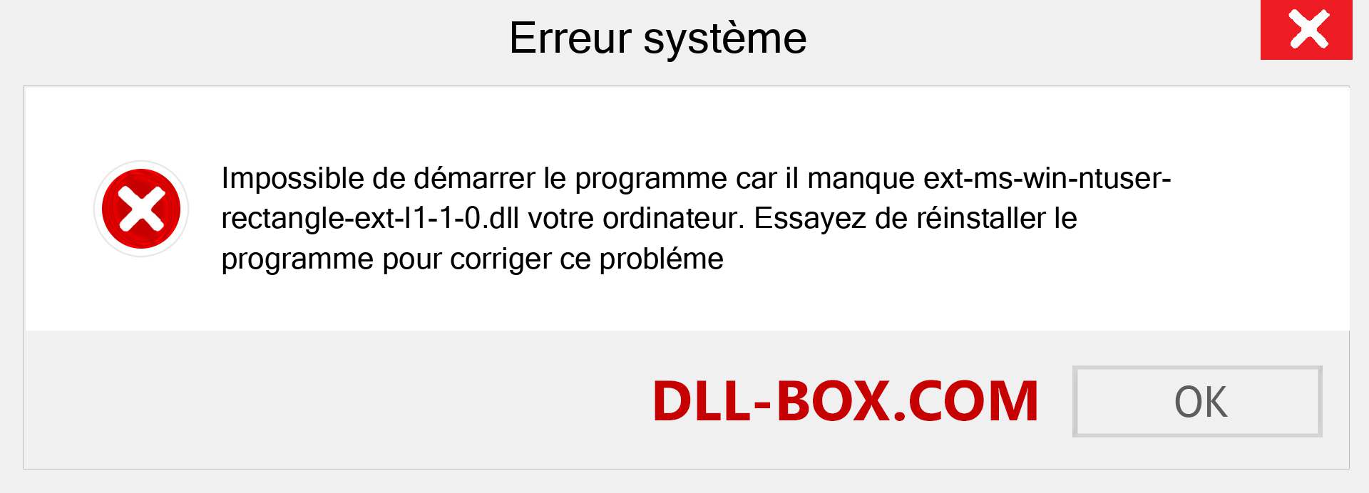 Le fichier ext-ms-win-ntuser-rectangle-ext-l1-1-0.dll est manquant ?. Télécharger pour Windows 7, 8, 10 - Correction de l'erreur manquante ext-ms-win-ntuser-rectangle-ext-l1-1-0 dll sur Windows, photos, images